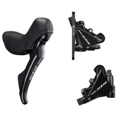 Shimano 105 ST-R7020 STI Brake/Shift Lever Combination With BR-R7070 Disc Brake On Front + Rear